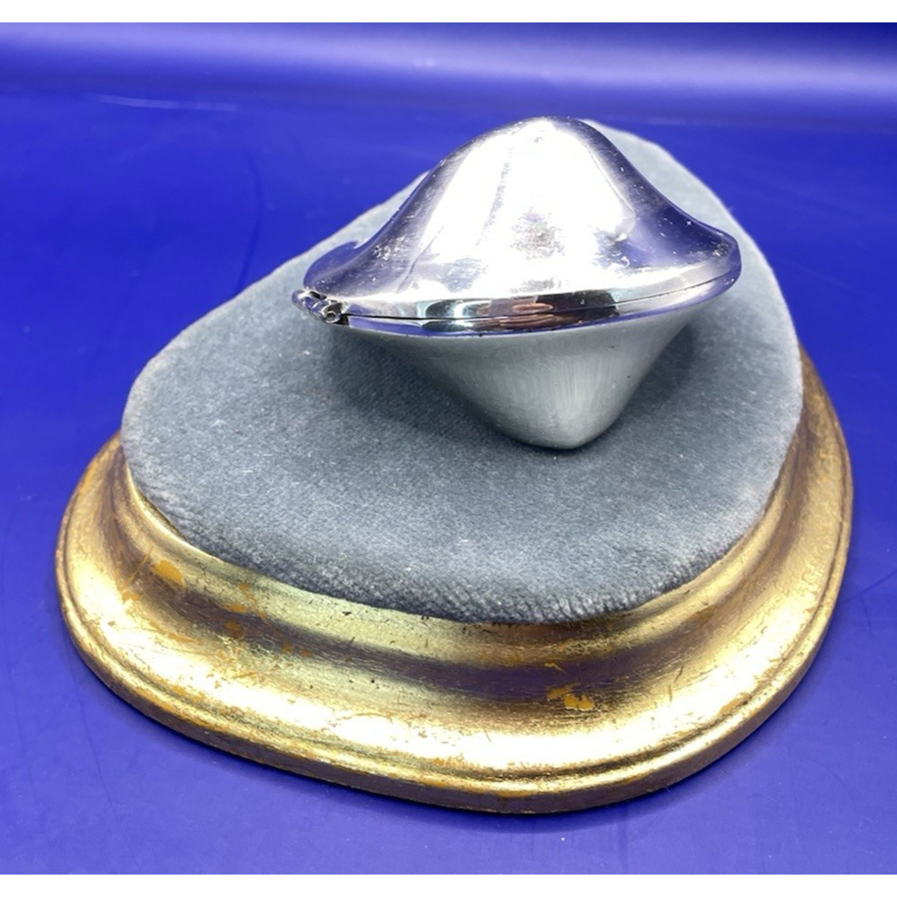 Bey-Berk Silver Plated Fortune Cookie Hinged Keepsake Trinket Box 3" - Picture 7 of 9